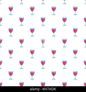 Glass of wine pattern, cartoon style Stock Vector