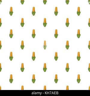 Corncob pattern, cartoon style Stock Vector