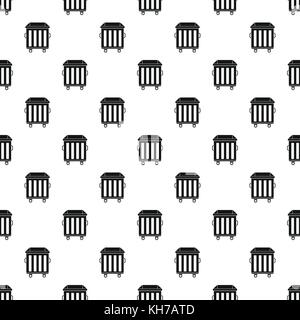 Dumpster on wheels pattern, simple style Stock Vector