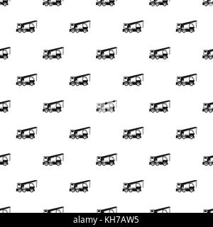 Truck with crane pattern, simple style Stock Vector