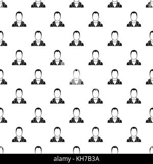 Full male avatar pattern, simple style Stock Vector