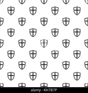 Combat shield with cross pattern, simple style Stock Vector Image & Art ...
