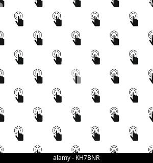Cursor hand clicks pattern, simple style Stock Vector