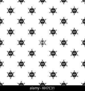 Sheriff badge pattern, simple style Stock Vector