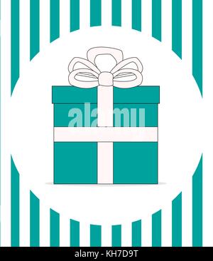 Christmas present with ribbon on a light background Stock Vector