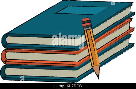 Books piled up Stock Vector