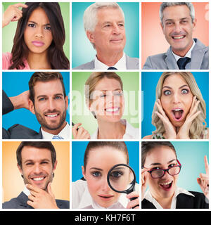 People collage portrait 3x3 Stock Photo