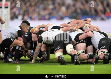 Saint Denis, outside Paris, France. 11th Nov, 2017. New Zealand team group (NZL) Rugby : Rugby test match between France and New Zealand at the Stade de France stadium in Saint Denis, outside Paris, France . Credit: FAR EAST PRESS/AFLO/Ģ����ý Live News Stock Photo