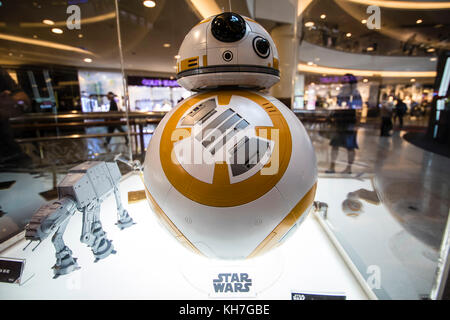 Kuala Lumpur, Malaysia. 13th November, 2017. Star Wars The Last Jedi movie promotion starts in a Kuala Lumpur shopping mall. The movie promotion runs until the movie premier on 14th December in Kuala Lumpur. © Danny Chan/Alamy Live News. Stock Photo