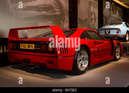 London, UK. 14th Nov, 2017. Ferrari exhibition 'Under the Skin' at the Design Museum, London: Ferrari F40,1987 Credit: ilpo musto/Alamy Live News Stock Photo