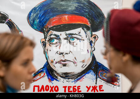 London, UK. 15th Nov, 2017. Art Riot: Post-Soviet Actionism at Saatchi Gallery. An exhibition dedicated to Russian protest art over the past 25 years. Credit: Guy Corbishley/Alamy Live News Stock Photo