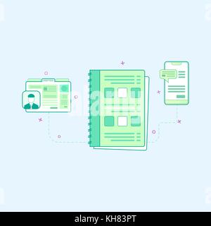 Flat design vector illustration of organizer Stock Vector