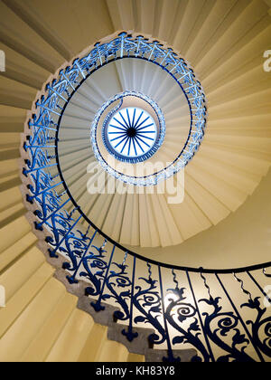 Spiral Tulip Staircase in the Queen’s House Greenwich - London, England Stock Photo