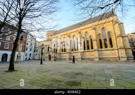 Temple Church, late 12th-century church in the City of London located between Fleet Street and the River Thames, built by the Knights Templar as their English headquarters - London, England Stock Photo