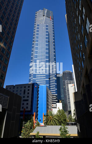 The Eureka Tower, with the Eureka Skydeck viewing platform on the 88th floor, located in the Southbank Precinct of Melbourne, Victoria, Australia Stock Photo