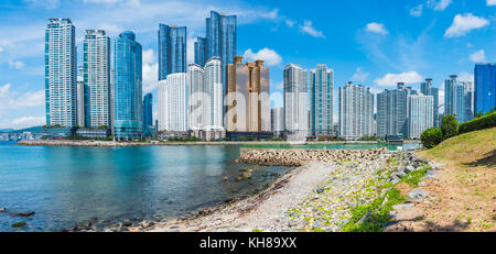 Haeundae Beach in Busan City, South Korea. Stock Photo