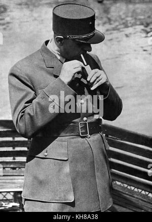 General Charles de Gaulle, wartime leader of the Free French. *Neg corrupt. Scanned from contact Stock Photo