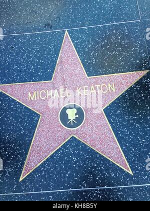 Hollywood, California - July 26 2017: Michael Keaton Hollywood walk of fame star on July 26, 2017 in Hollywood, CA. American actor, producer and direc Stock Photo