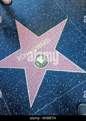 Hollywood, California - July 26 2017: Ron Howard Hollywood walk of fame star on July 26, 2017 in Hollywood, CA. American actor and filmmaker. Stock Photo