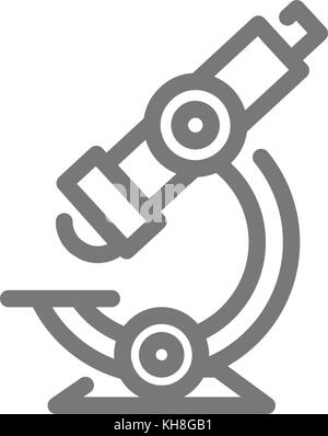 Simple microscope line icon. Symbol and sign vector illustration design. Isolated on white background Stock Vector