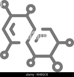 Simple chemistry formula and molecule line icon. Symbol and sign vector illustration design. Isolated on white background Stock Vector