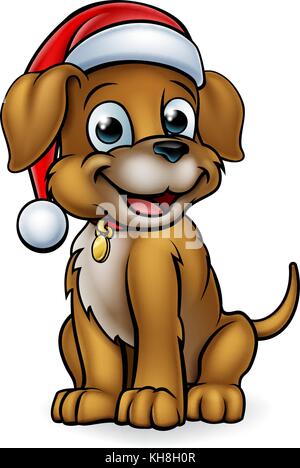 Cartoon Christmas Pet Dog Stock Vector