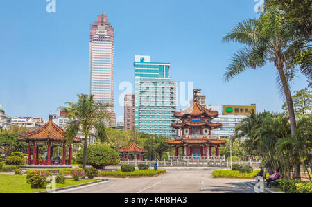 Taiwan, Taipei City, Zhongzeng District, Memorial Park, Pagoda *** Local Caption *** architecture, Memorial Park, no people, pagoda, skyline, spring,  Stock Photo