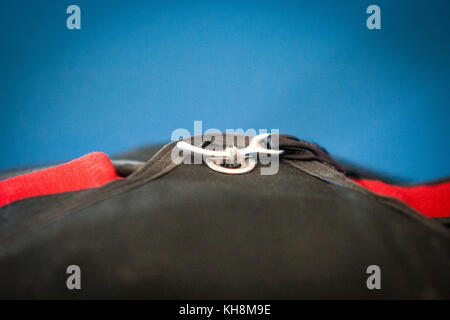 Parachute skydiving safety pin closure Stock Photo