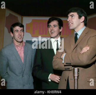 THE BACHELORS Irish pop trio in 1964. From left: Dec Cluskey, John Stokes, Con Clusky. Photo: Tony Gale Stock Photo