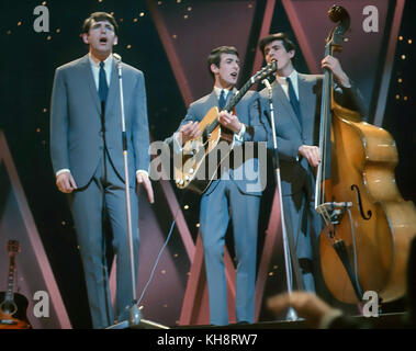 THE BACHELORS Irish pop trio in 1964. From left: Con Cluskey, Dec Cluskey, John Stokes. Photo: Tony Gale Stock Photo