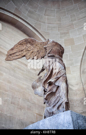 LOUVRE, PARIS, FRANCE-SEPTEMBER 20TH: Nike statue at the Louvre Stock Photo