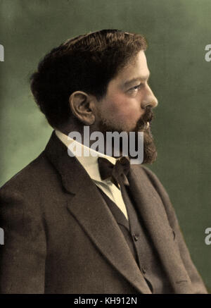 Achille-Claude Debussy - portrait of French composer. 22 August 1862 - 25 March 1918. Photograph by Nadar, French photographer, caricaturist, journalist, novelist and balloonist, 1 April 1820 – 23 March 1910.