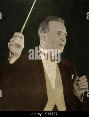 Bruno Walter conducting on cover of Carnegie Hall program, 1952-1953 season. German conductor and pianist (1876-1962) Stock Photo