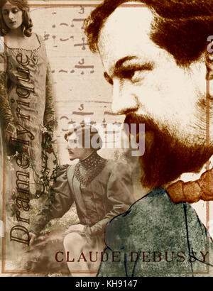 Claude Debussy - portrait. French composer, 22 August 1862 - 25 March 1918. Stock Photo