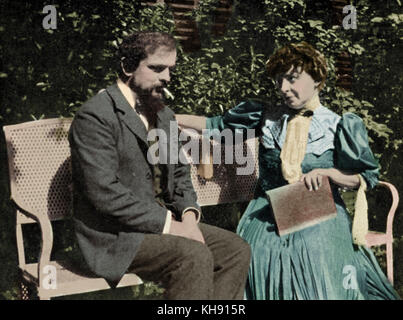 DEBUSSY, Claude - with Emma Bardac in Avenue du Bois de Boulogne, 1905 French composer ( 1862 - 1918 ) Stock Photo