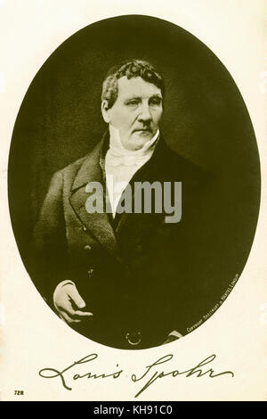 Louis Spohr - portrait of the German violinist, composer and conductor, 5 April 1784 – 22 October 1859.  Ludwig. Stock Photo