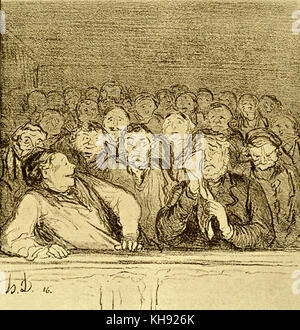 Audience in the Gallery - caricature by Honoré Daumier. French caricaturist, painter and sculptor. 26 February 1808 - 10 February 1879. Stock Photo