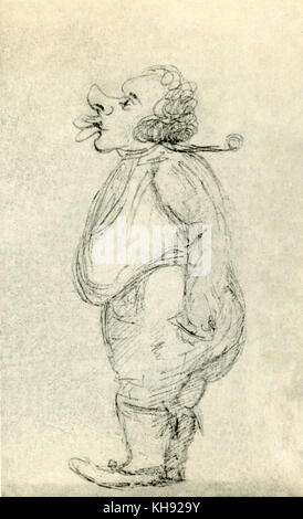 Caricature by Frederic Chopin. Polish composer, 1 March 1810 - 17 October 1849 Stock Photo