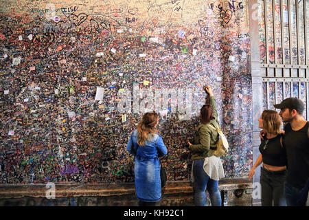 Love message wall at Juliet's house in Verona Stock Photo