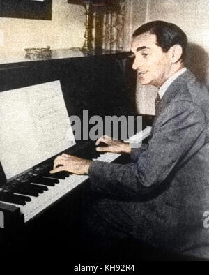 Irving Berlin - portrait of the American composer at the piano 11 May 1888 - 22 November 1989.