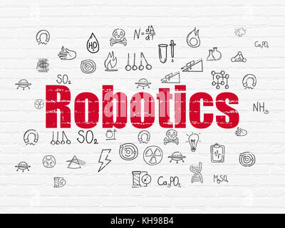 Science concept: Robotics on wall background Stock Photo