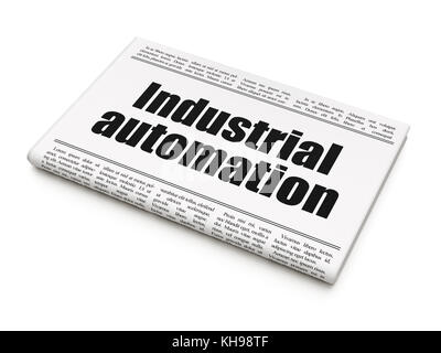 Manufacuring concept: newspaper headline Industrial Automation Stock Photo