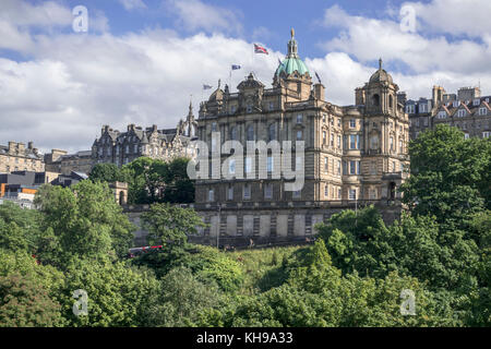The Bank Of Scotland Head Office Building On The Mound Old Town Edinburgh Scotland Also Home To The Museum on the Mound Seen From Princes Street Stock Photo