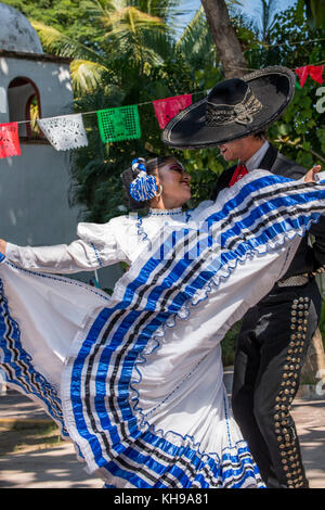 Mexico, State of Jalisco, Puerto Vallarta, Hacienda Dona Engracia. Traditional Mexican folkloric dance performance. For editorial use only. Stock Photo