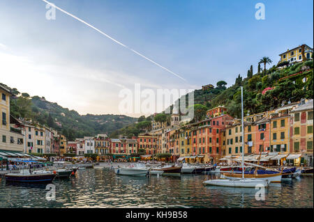Europe. Italy. Liguria. Gulf of Tigullio, Italian Riviera. Portofino. The port Stock Photo
