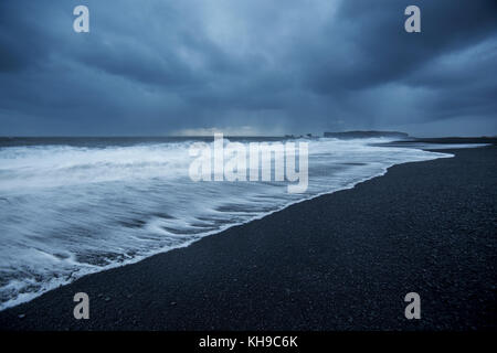 Reynisfjara black beach on the south coast of Iceland Stock Photo