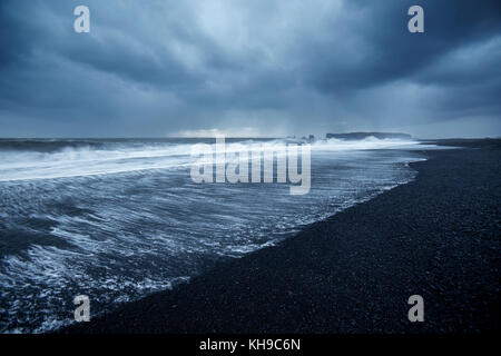 Reynisfjara black beach on the south coast of Iceland Stock Photo
