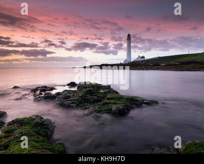 Scurdie Ness Lighthouse near Montrose, Angus Stock Photo