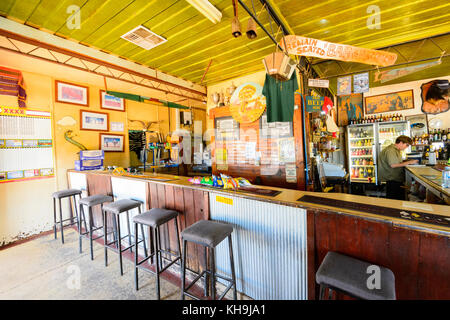 Interior of the iconic Hebel Hotel, a historic Outback pub, Hebel, South West Queensland, QLD, Australia Stock Photo