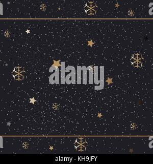 Frame on dotted background with snowflakes and stars. vector Illustration Stock Vector
